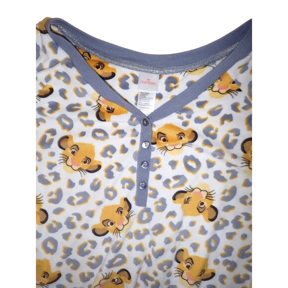 Disney Simba Lion King Velour Pajama Set XL 16-18 Henley Shirt Pants Cozy Soft - Picture 3 of 8